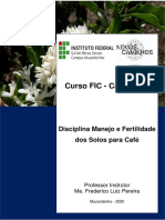 Curso FIC - Cafeicultor: Disciplina Manejo e Fertilidade Dos Solos para Café