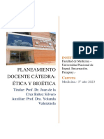 Planeamiento Docente Bioética - Medicina 15-2-23