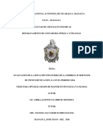 Universidad Nacional Autonoma de Nicaragua, Managua Unan Managua Facultad de Ciencias Economicas Deparatamento de Contaduria Pública y Finanzas Tema