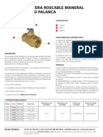 Valvulas Esfera Roscable Maneral Tipo Palancaver 13m