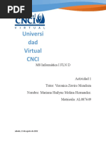 Universi Dad Virtual Cnci: M8 Informática I FLN D