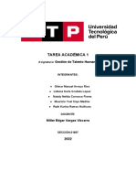 Tarea Académica 1:: Gestión de Talento Humano