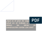 Qué Es El Plan de Seguridad y Salud en El Trabajo y Cuando Deben Las Obras de Construcción Contar Con Uno