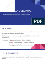 Gramatica Quechua: Categorias Elementales de La Oración Quechua