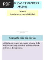 Probabilidad Y Estadística AEC1053: Tema III Fundamentos de Probabilidad