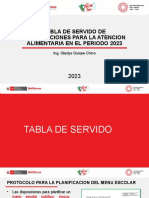 Tabla de Servido de Preparaciones para La Atencion Alimentaria en El Periodo 2023