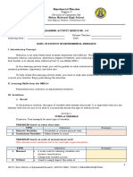 LAS 3.4 Basic Statistics in Experimental Research No Answer Key