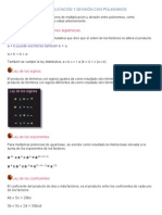 Operaciones de Multiplicacion y Division Con Polinomios