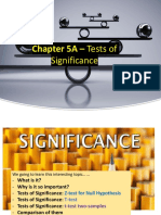 Chapter 5A - Tests Of: Significance