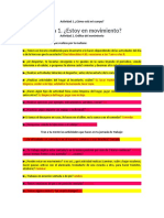 Tema 1. ¿Estoy en Movimiento?: Actividad 1. ¿Cómo Está Mi Cuerpo?