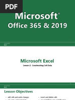 Excel 365-2019 Lesson 2 Presentation