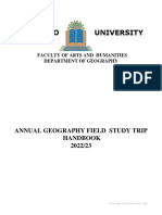 Kyambogo University: Annual Geography Field Study Trip Handbook 2022/23