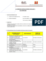 Plan de La Comision de Relaciones Sociales Y CULTURA 2023