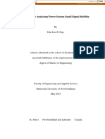 Methods For Analyzing Power System Small Signal Stability: Provided by Memorial University Research Repository