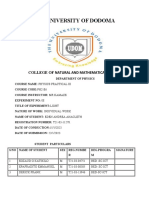 The University of Dodoma: College of Natural and Mathematical Science