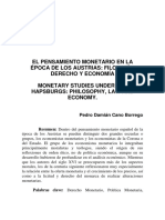 El Pensamiento Monetario en La Época de Los Austrias: Filosofía, Derecho Y Economía Monetary Studies Under The Hapsburgs: Philosophy, Law and Economy