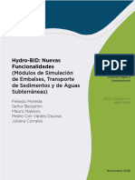 Hydro-BID: Nuevas Funcionalidades: (Módulos de Simulación de Embalses, Transporte de Sedimentos y de Aguas Subterráneas)