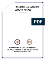 Design of Pre Stressed Concrete ELEMENTS-15CV82: Department of Civil Engineering