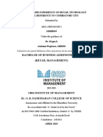 A Study On Consumer Experience On Retail Technology With Special Reference To Coimbatore City