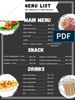 Main Menu: Menu List Menu List