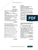 Intermediate Unit Test 5: Grammar Vocabulary