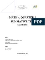 Math 4, Quarter 2 Summative Test