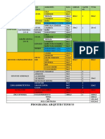 Programa Arquitectinico: Zona Administrtativa Recepcion 4m2 1 16m2 Sala de Espera 6m2 1 S.S.H.H 3m2 2