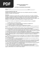 Reading and Writing Skills Third Quarter Patterns of Paragraph Development