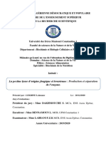 La Pectine Lyase D'origine Fongique Et Levurienne Production Et Séparation de L'enzyme