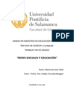 "Redes Sociales Y Educación": Grado en Maestro en Educación Primaria Mención de Audición y Lenguaje Trabajo Fin de Grado