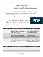 Lista de Problemas: Problema Pensamentos/comportamentos Disfuncionais O Que Não Sei Ou Entendo