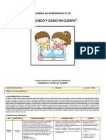 "Conozco Y Cuido Mi Cuerpo": Unidad de Aprendizaje #01