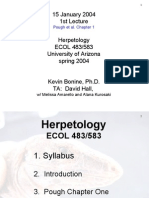 15 January 2004 1st Lecture Herpetology ECOL 483/583 University of Arizona Spring 2004