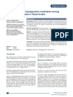 Adherence To Oral Hypoglycemic Medication Among Patients With Diabetes in Saudi Arabia