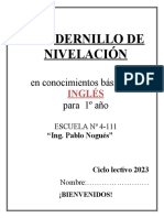 Cuadernillo de Nivelación: en Conocimientos Básicos de para 1º Año