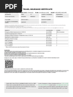 Travel Insurance Certificate