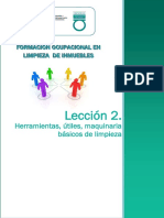 Lección 2.: Herramientas, Útiles, Maquinaria Básicos de Limpieza