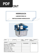 Hidraulica: Laboratorio 01 Instalaciones Hidraulicas