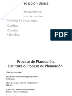 Organizar El Pensamiento. - Escribir Claro Se Piensa Claro. - Proceso de Producción. - Claridad. - Conciso. - Sencillez