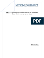 PRO: To Determine The Factors Influencing The Consumer's: Choice of Television Service Providers