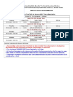 Course-Wise Time Table For Summer 2023 Theory Examination: Maharashtra State Board of Technical Education, Mumbai