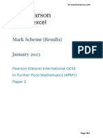 Mark Scheme (Results) January 2023: Pearson Edexcel International GCSE in Further Pure Mathematics (4PM1) Paper 2