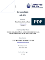 Biotecnología AG-321: Informe Laboratorio