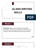 Week 3: Reading and Writing Skills