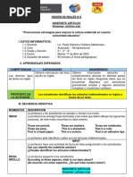 Sesion de Inglés N°4 - Demostractive Adjectives