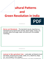 Agricultural Patterns and Green Revolution in India