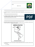 Avaliação Bimestral de Geografia - 7º Ano