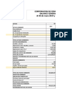 Corporacion de Ceramicas Balance General Al 30 de Maro 2019 y 2018