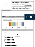 Avaliação de Matemática 1º Ano 1º Bim