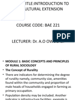 BAE 221 PPT - Introduction To Agricultural Extension